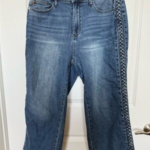 Women's Blue Jeans with Side Detail